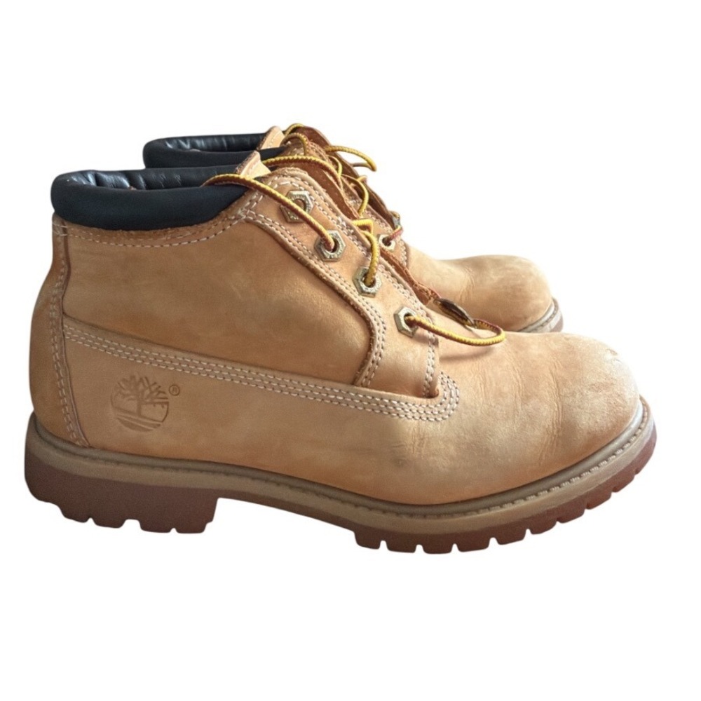 Timberland Nellie Double Waterproof Chukka Boots Womens Wheat Tan Nubuck Leather